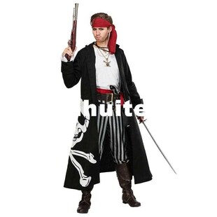 Halloween Adult Mens Super Elite Pirate Flag Captain Costume