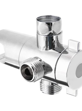 Shower Water Separator Brass Chrome 3-Way with Switch T-shap