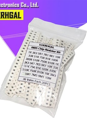 36Value * 20PCS =720PCS 0603 0805 1206 SMD Resistor Kit Asso