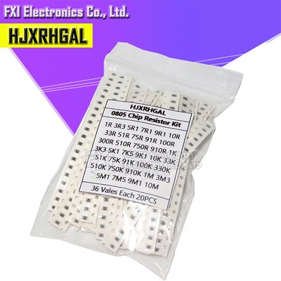 36Value * 20PCS =720PCS 0603 0805 1206 SMD Resistor Kit Asso