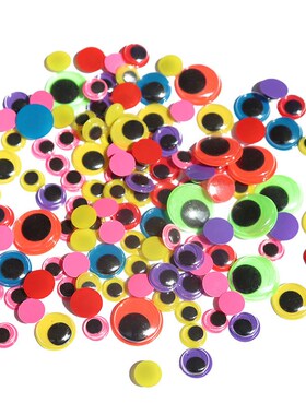 100Pcs 5-20mm Movable Eyes Plastic Wiggle Googly Eyes Self-A