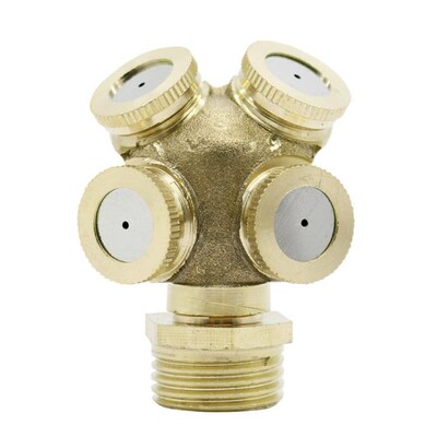 4 Hole Adjustable Brass Spray Misting Nozzle Garden Sprinkle