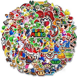 Wholesales 100 Pieces/lot Waterproof Anime Super Mario Mobil