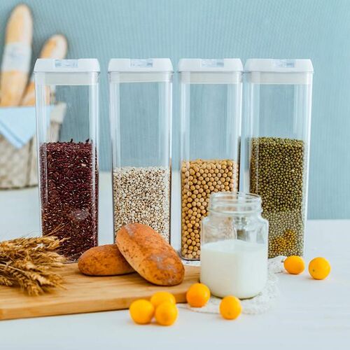 4PCS 1900ml Food Storage Container Plastic Kitchen Refrigera