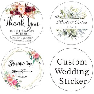 100PCS CuStOm StiCkerS/WeddinG StiCkerS Printed LOGO tranSPa