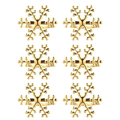 12 Pcs Christmas Snowflake Shaped Napkin Rings Dinning Table