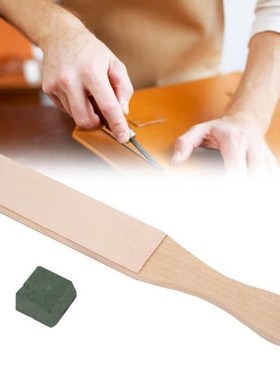 Leather Polish Sharpening Strop Dual Sided Wooden Grinding B