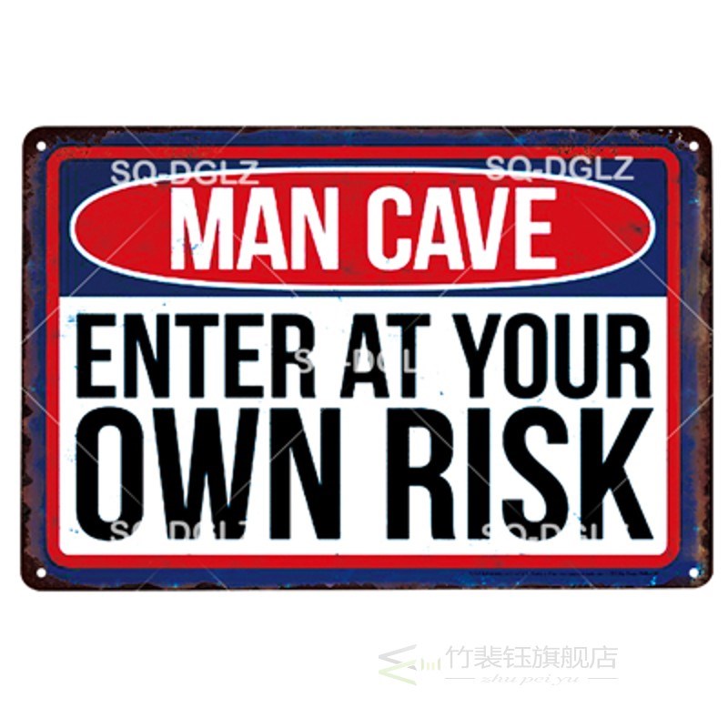 [SQ DGLZ] New Warning Man Cave Enter At Your Own Risk Tin S