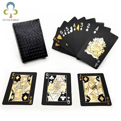 Texas Holdem Waterproof Plastic Playing Card  Black Poker Ca