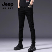 小脚潮流百搭加绒加厚休闲长裤 吉普牛仔裤 子 新款 弹力修身 男士 冬季