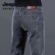 潮牌弹力加绒加厚商务休闲裤 吉普秋冬季 子 修身 直筒长裤 牛仔裤 男士