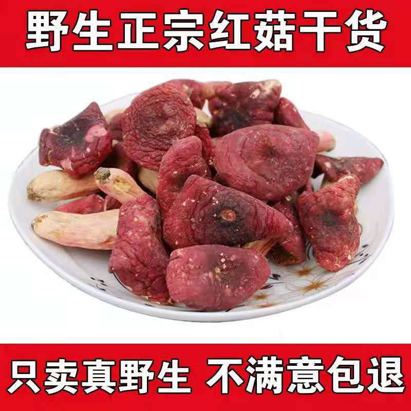 野生红菇红香菌红椎菌四川大红菌红蘑菇农家干货月子菇滋补煲汤
