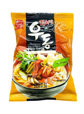 临期特价 韩国进口 韩本故庄 乌冬面210g韩式泡菜味原味方便速食