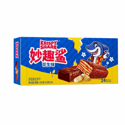 临期特价 妙趣鲨巧克力味威化饼干涂层夹心儿童解馋休闲小零食品