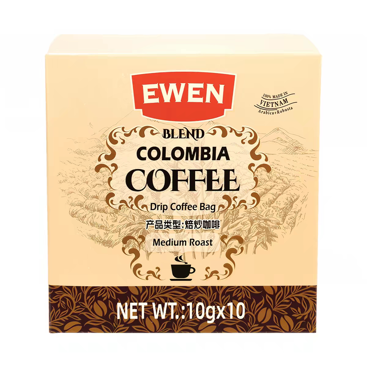 临期特价 越南原装进口挂耳式咖啡中度烘焙咖啡粉0糖0脂100g每盒