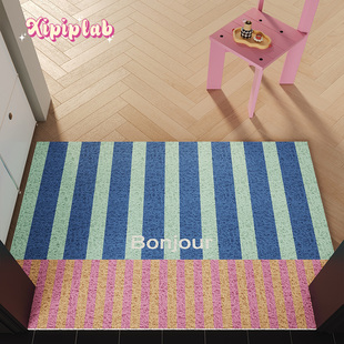 xipiplab多巴胺韩系丝圈入户地垫奶油风进门蹭脚除尘可裁剪脚垫子