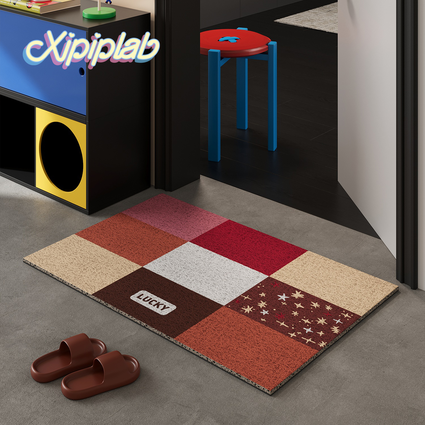 xipiplab家用入户玄关地垫丝圈可裁剪门垫简约ins耐脏耐磨脚垫子