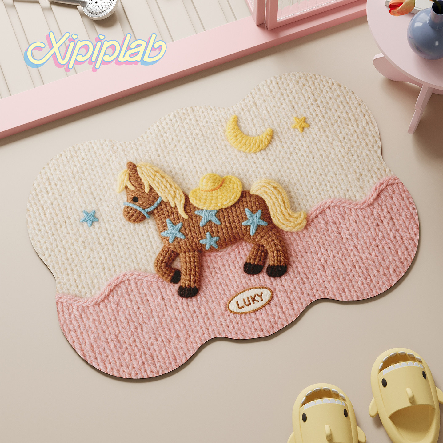 xipiplab卡通可爱家用浴室垫吸水防滑卫生间厕所门口脚垫洗漱台垫,居家布艺,家用脚垫,淘宝优惠券,粉丝福利购,淘宝优惠卷