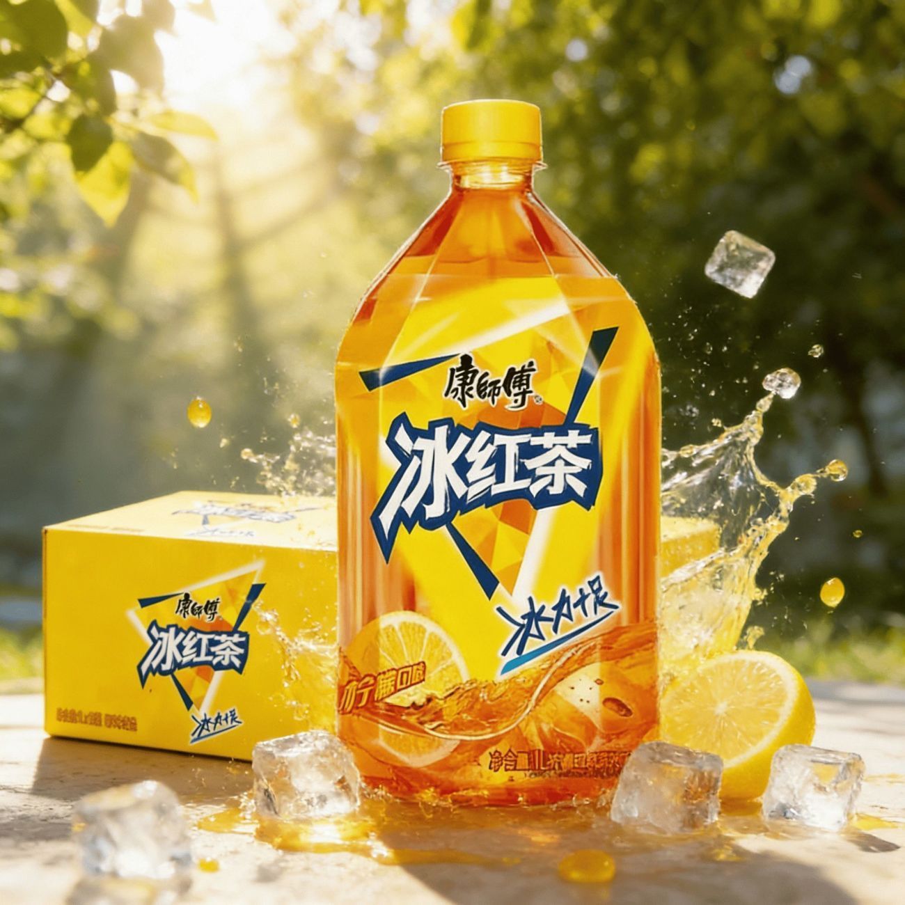 康师傅冰红茶柠檬味1L*8瓶冰红茶饮料饮品经典夏日清新大瓶装团购