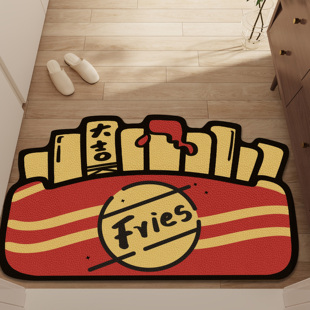 薯条入户门地垫免洗pvc脚垫进门门垫耐脏防滑趣味可裁剪异形地毯