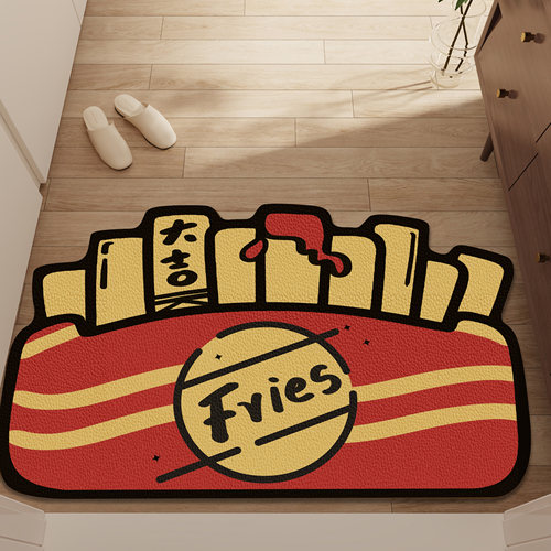薯条入户门地垫免洗pvc脚垫进门门垫耐脏防滑趣味可裁剪异形地毯