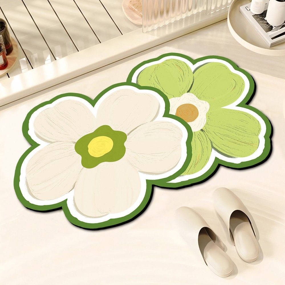 油画风软硅藻泥吸水垫小清新卫生间速干脚垫门垫进门防滑浴室地垫,居家布艺,家用脚垫,淘宝优惠券,粉丝福利购,淘宝优惠卷