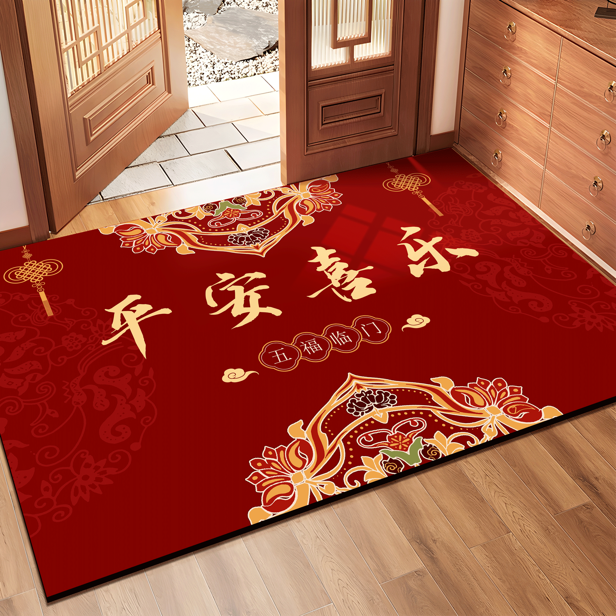 硅藻泥喜庆入户门垫进门地垫玄关防滑脚垫门口进门垫家用红色地毯,居家布艺,入户地垫,淘宝优惠券,粉丝福利购,淘宝优惠卷
