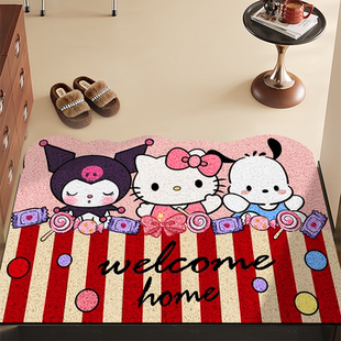 HelloKitty丝圈地垫耐脏防滑踩脚垫入户门室外室内门口玄关地毯
