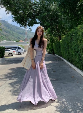 175高个子加长170紫色中长款半身裙女2025年春夏新款宽松垂感裙子