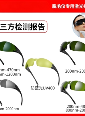 防激光护目镜冰点脱毛仪大排灯美容全波段刺眼强光小排灯防护切割