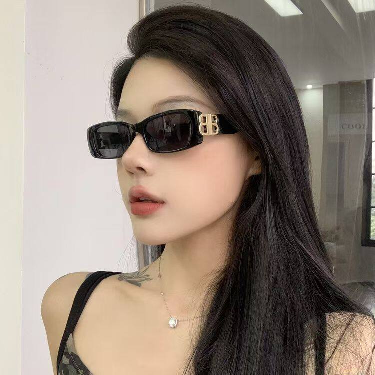 杨超越同款欧美方框字母B太阳镜时尚网红男女街拍个性小框眼镜潮