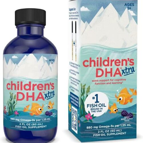现货tk亚马逊跨境children'sDHA儿童DHA加强版鱼油浆果味滴剂60ml