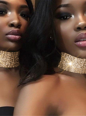 2024欧美外贸速卖通爆时尚夸张束颈项链女A钻项链饰品 Z987