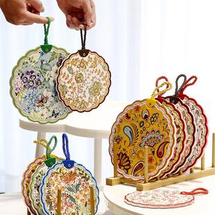 隔热垫餐桌锅垫陶瓷耐高温防烫软木底防滑锅具垫底家用装饰摆件垫