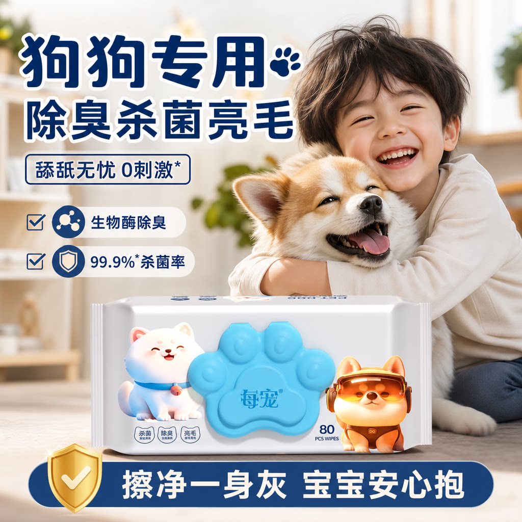 狗狗清洁湿巾安全配方温和不刺激