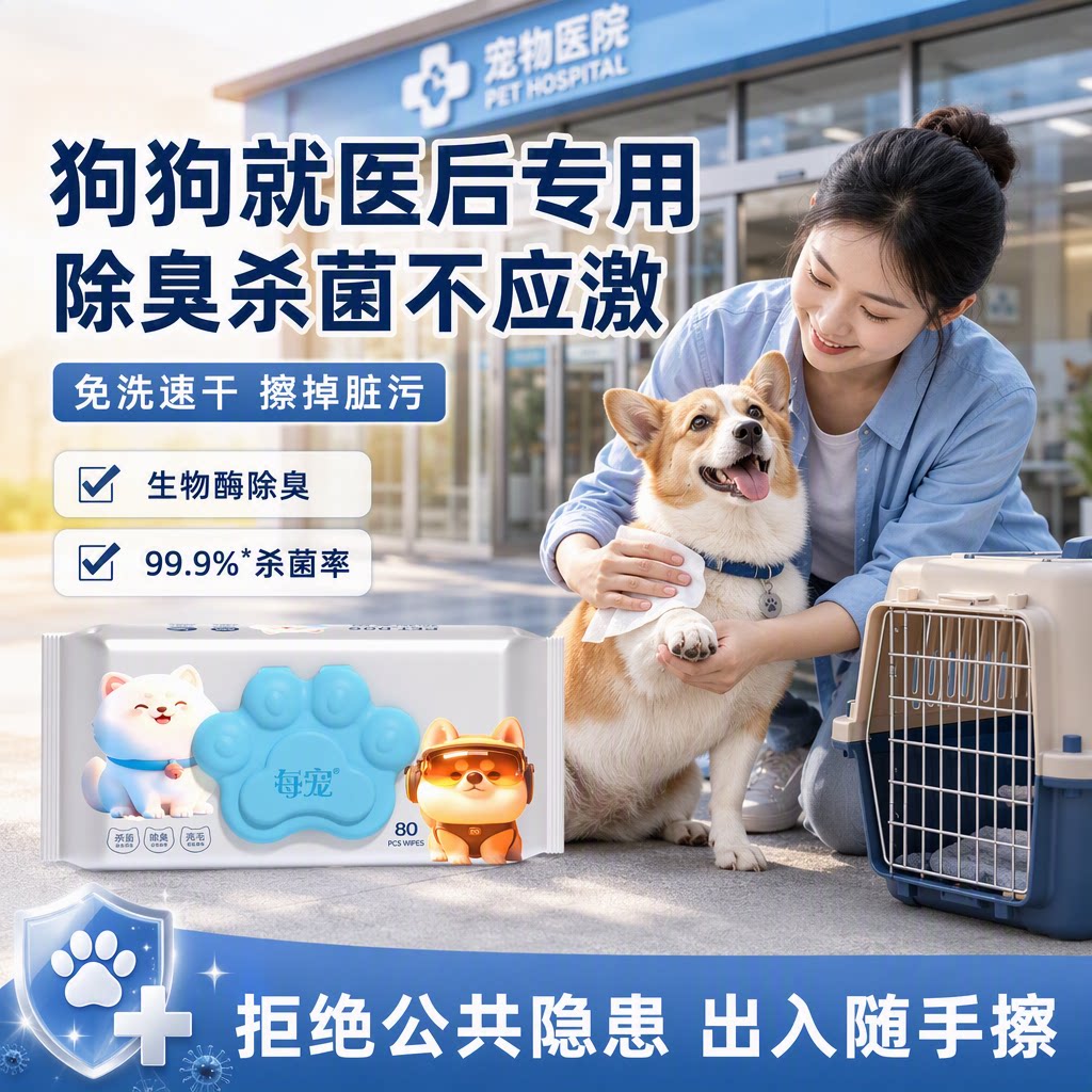 狗狗清洁湿巾生物酶除臭全身去污