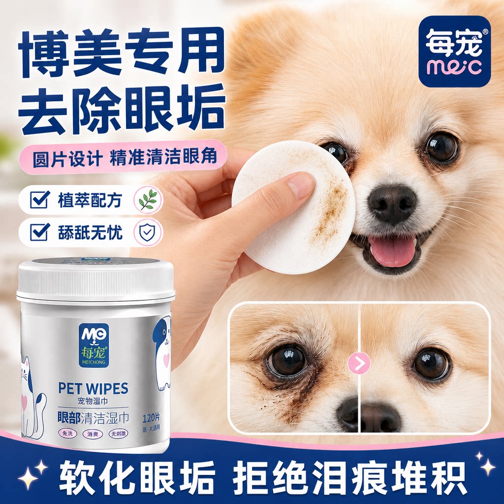 狗狗眼部清洁湿巾去除眼垢不刺激