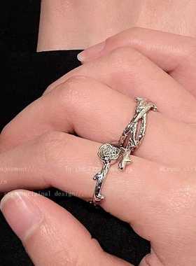 情侣对戒荆棘玫瑰藤蔓