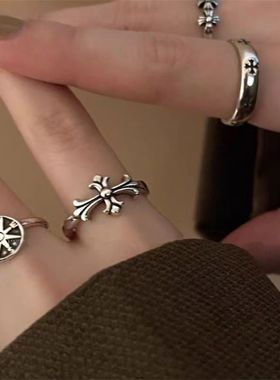 极简涂鸦波浪边戒指ins风小众