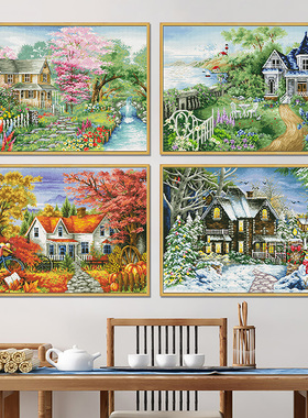 蒂彩DC钻石贴画满钻高难度新款客厅餐厅治愈系风景手工diy十字绣