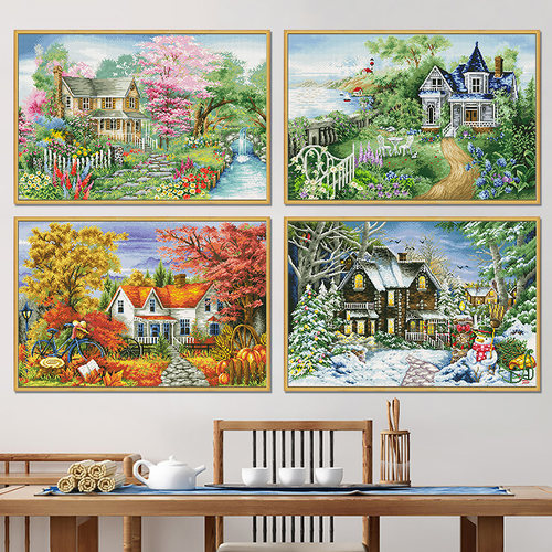 蒂彩DC钻石贴画满钻高难度新款客厅餐厅治愈系风景手工diy十字绣