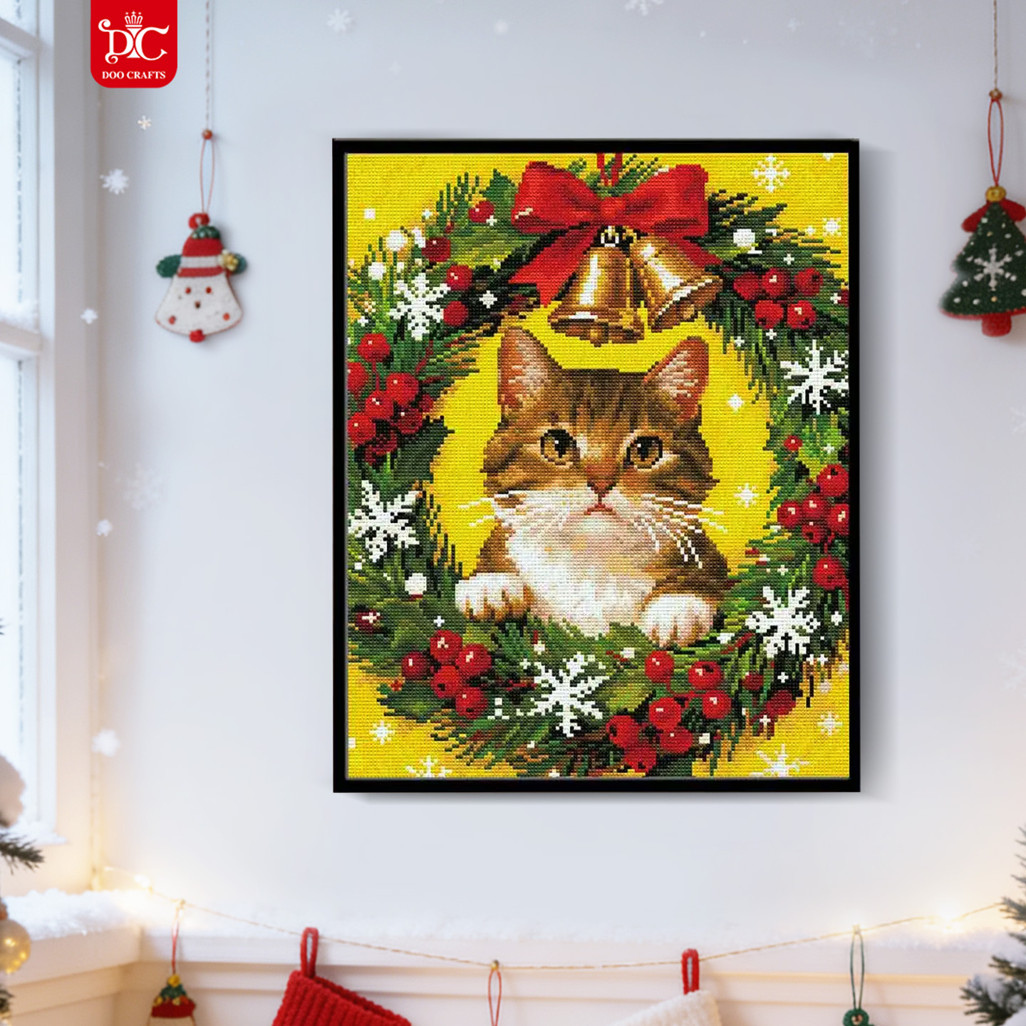 DC蒂彩2025年圣诞猫咪DIY钻石画