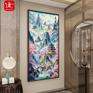 DC蒂彩钻石画手工diy国风满钻高难度2025新款蓬莱仙境贴砖十字绣