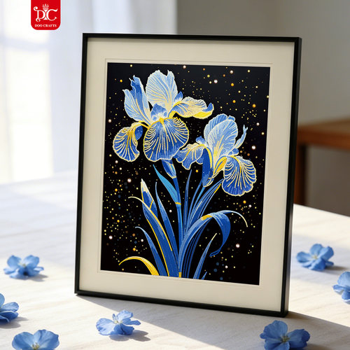 DC蒂彩钻石画蓝色鸢尾花钻石绣