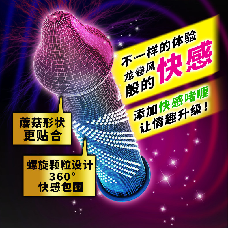 倍力乐蘑菇入珠避孕套男专用变态调情颗粒加粗加长柔珠球狼牙套增