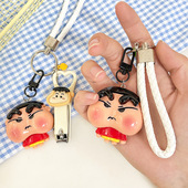 可爱卡通搞怪小新钥匙扣挂件指甲剪耳勺套装 挂饰情侣闺蜜配饰礼物