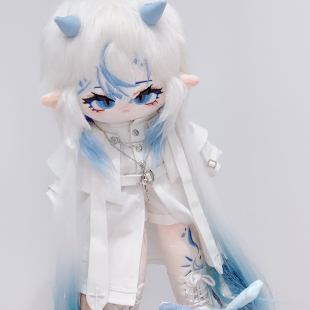 原创神父SP娃衣30cm棉花娃娃衣服无属性暗黑风白色礼服帅气风衣