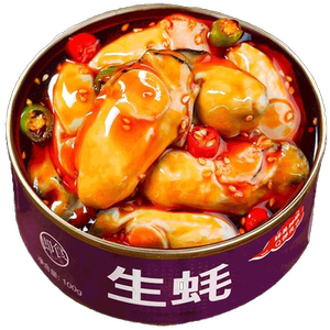 蒜蓉生蚝罐头即食新鲜现剥麻辣生蚝肉海鲜熟食罐装小吃零食下饭菜