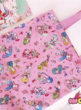 Mog lllustration立绘款帆布包少女可爱日系韩版百搭大容量单肩包