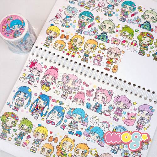 和纸胶带手账昭和风少女卡套